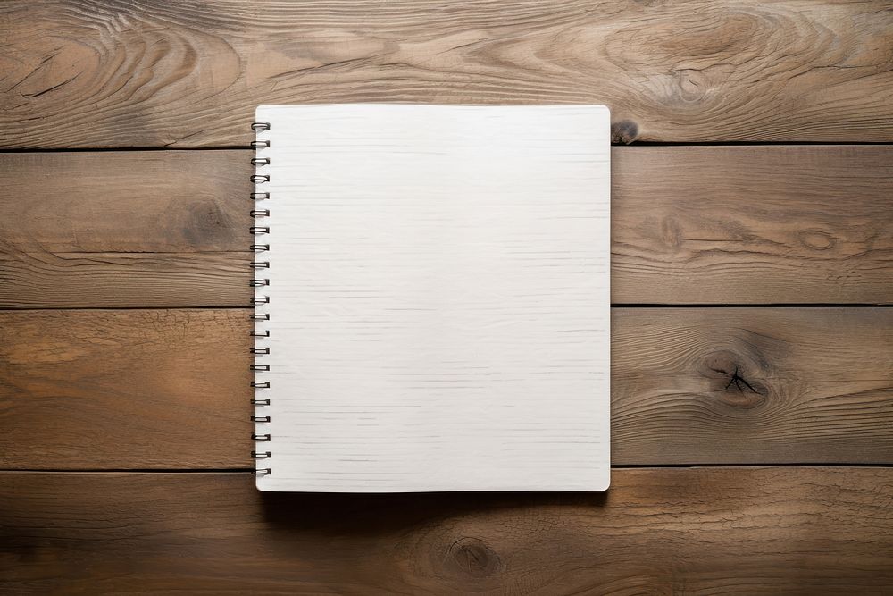 Opened notebook wood diary floor. AI generated Image by rawpixel.