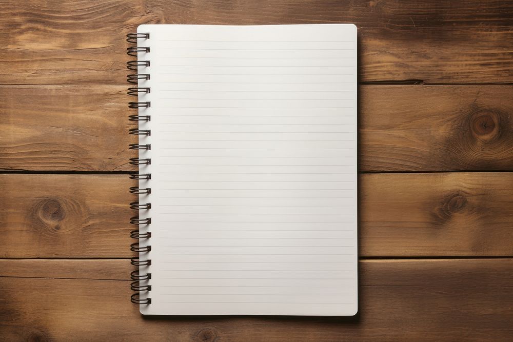 Opened notepad diary page wood. AI generated Image by rawpixel.