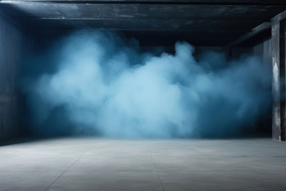 Empty room smoke backgrounds blue. AI generated Image by rawpixel.
