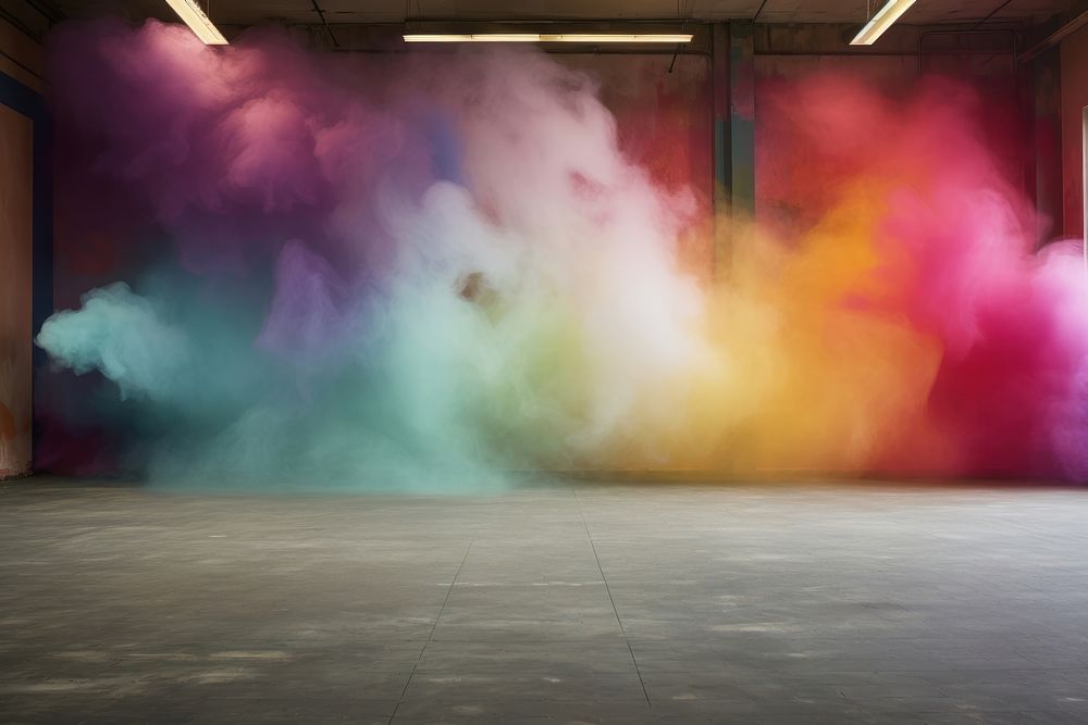 Empty room smoke architecture creativity. AI generated Image by rawpixel.