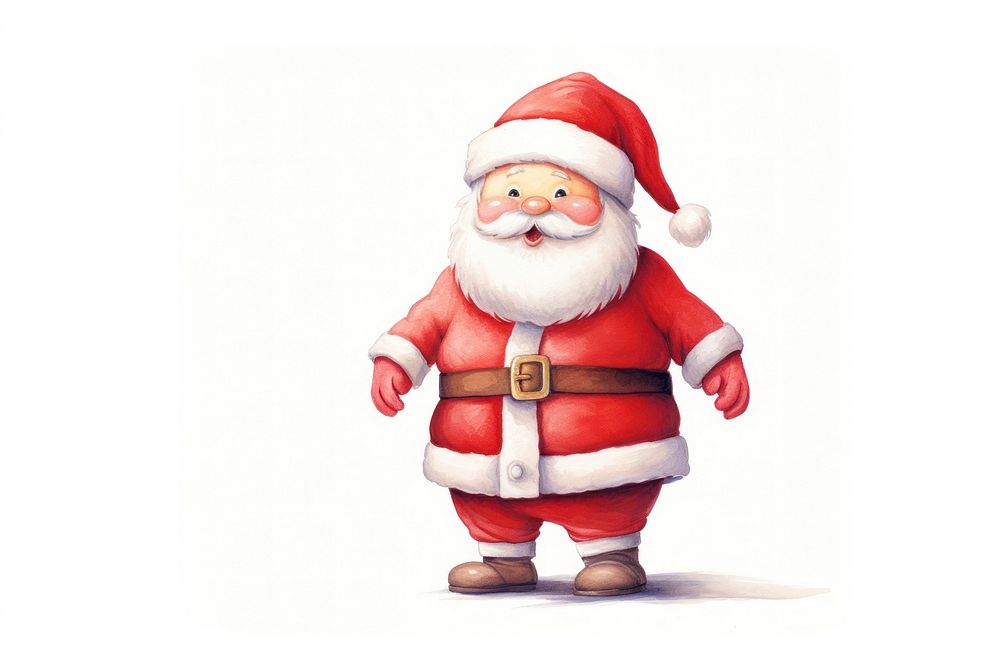 Chubby santa claus white background representation celebration. AI generated Image by rawpixel.