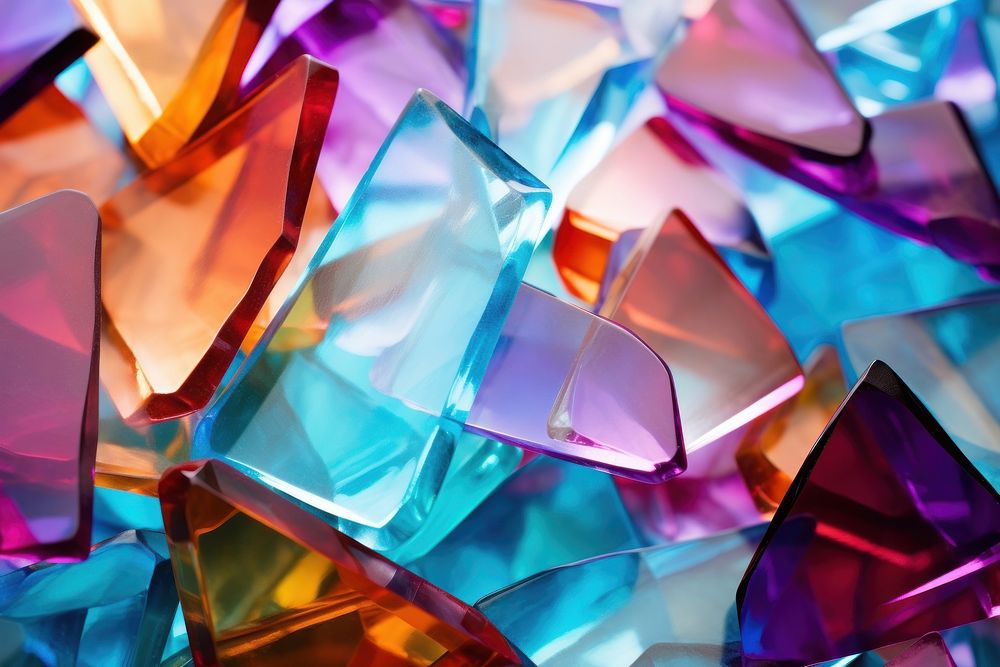 Colorful glass shards backgrounds crystal purple. AI generated Image by rawpixel.