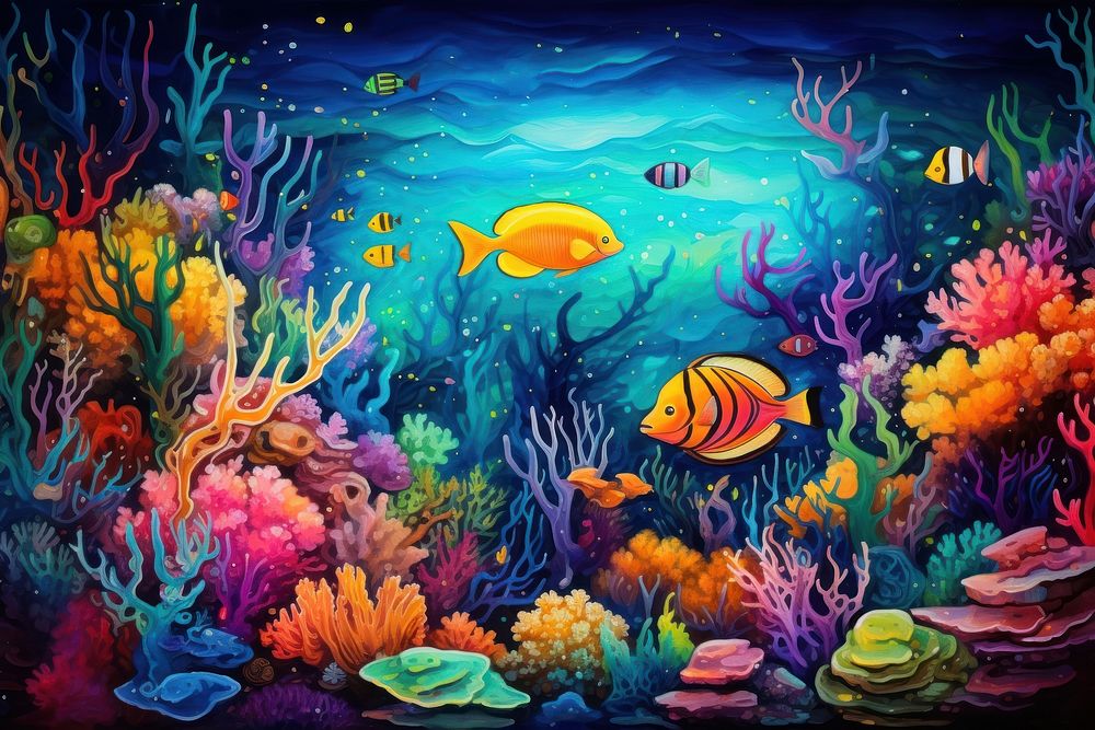 Deep ocean fish backgrounds aquarium. AI generated Image by rawpixel.