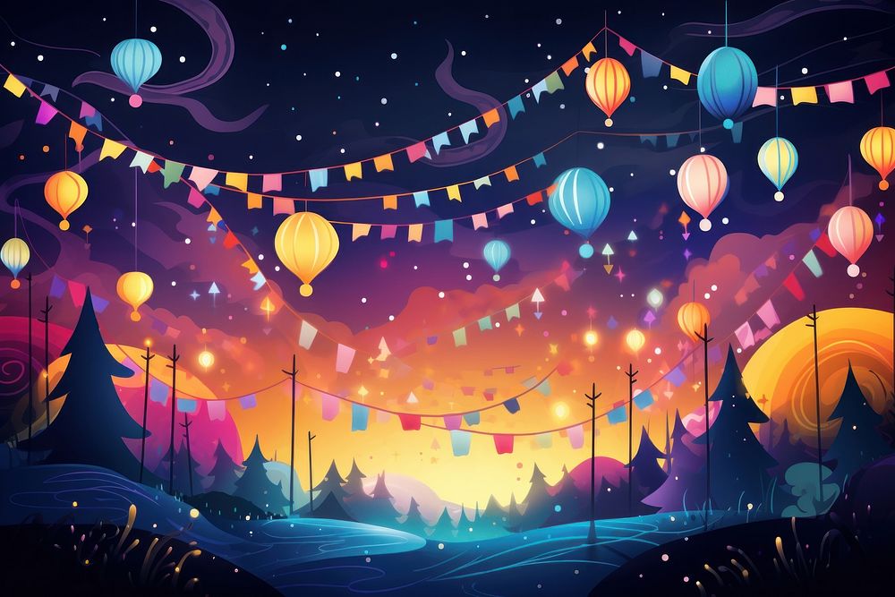 Light festival outdoors balloon nature. AI generated Image by rawpixel.