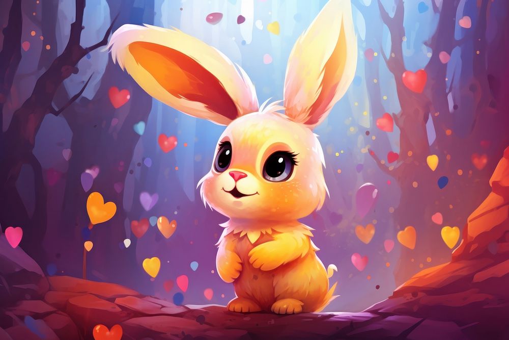 Cute bunny cartoon representation creativity. AI generated Image by rawpixel.