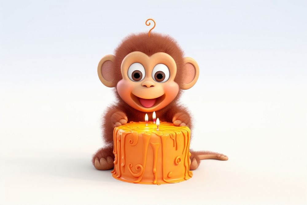 Monkey cake dessert cute. AI generated Image by rawpixel.