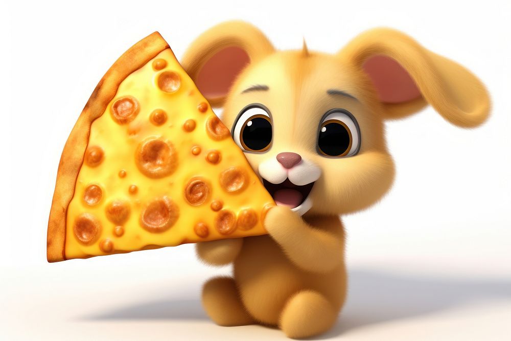Bunny cheese mammal pizza. AI generated Image by rawpixel.