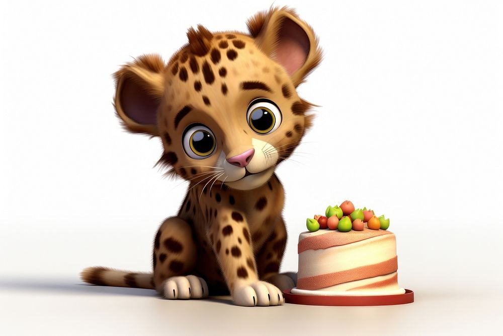 Leopard cake dessert mammal. AI generated Image by rawpixel.