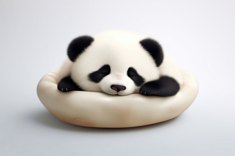 Panda sleeping animal mammal. AI generated Image by rawpixel.