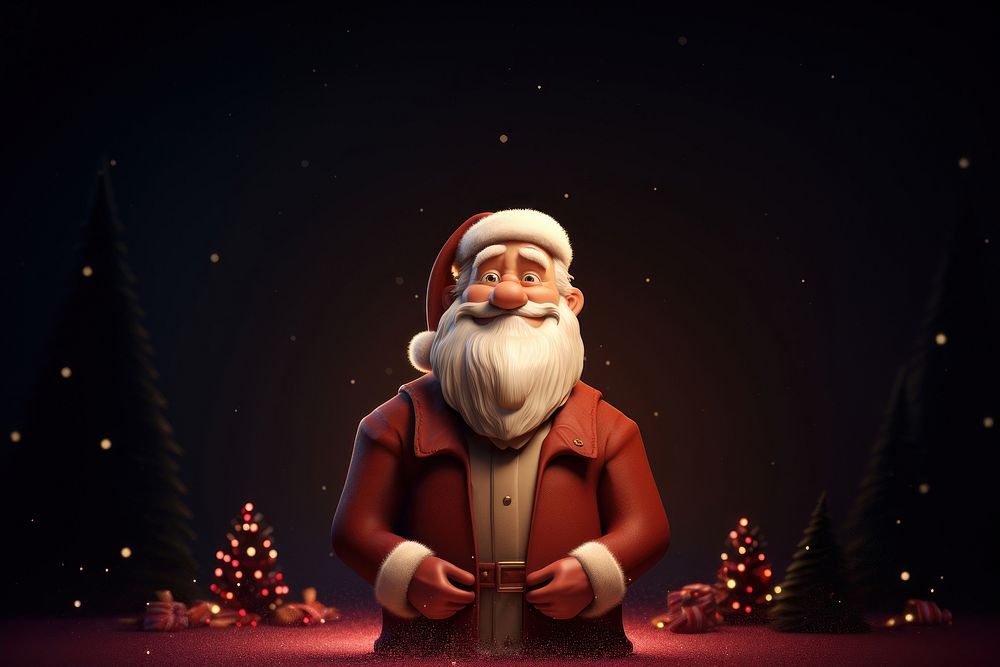 Santa claus christmas cartoon night. AI generated Image by rawpixel.