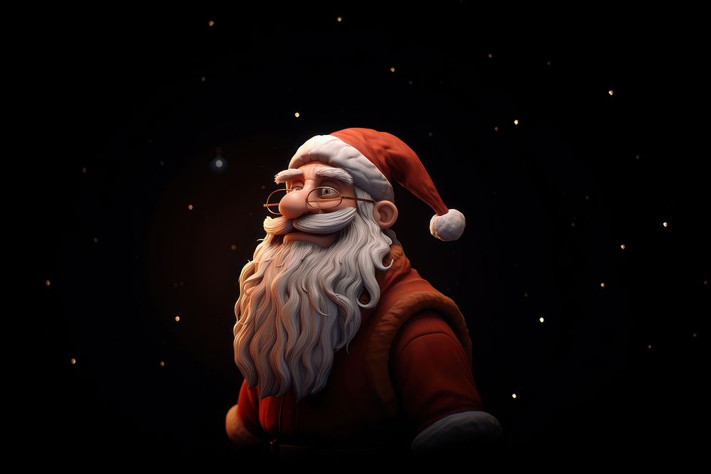 Santa claus christmas portrait night. AI generated Image by rawpixel.