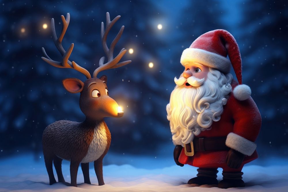 Santa claus christmas night nature. AI generated Image by rawpixel.