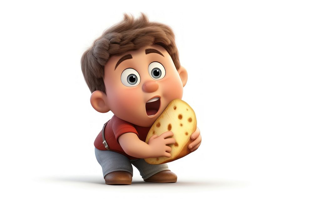Boy ball food white background. AI generated Image by rawpixel.