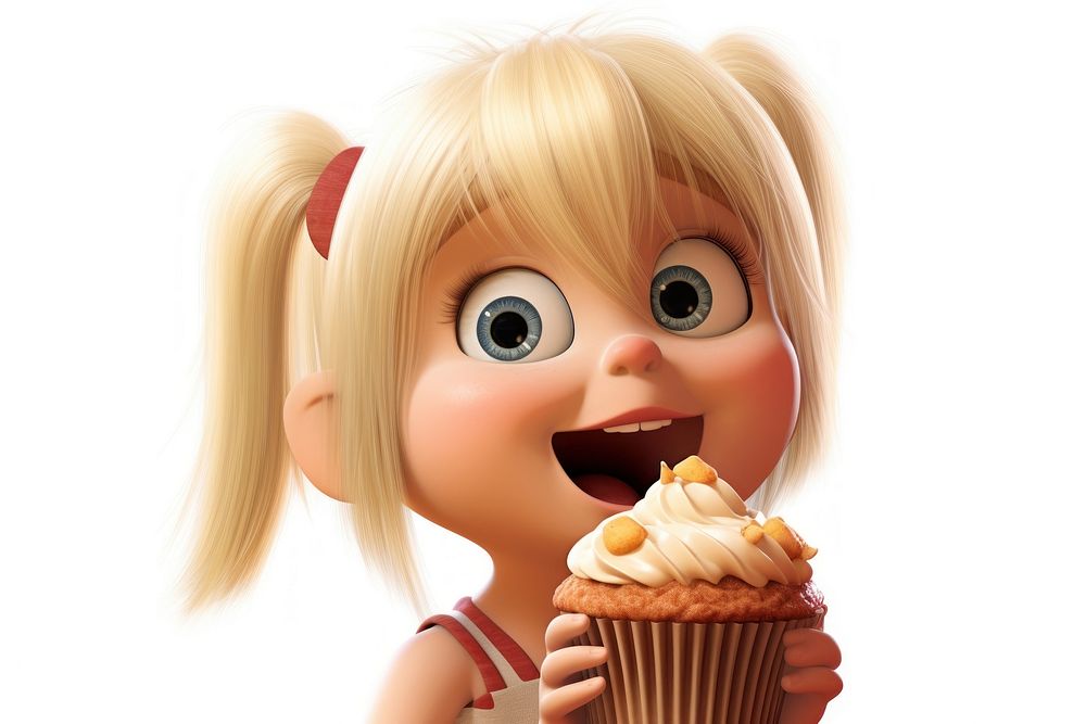 Girl dessert cartoon food. AI generated Image by rawpixel.