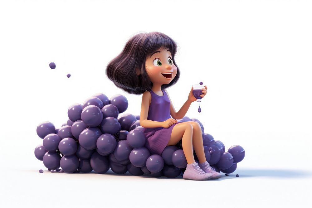 Girl grapes fruit plant. AI generated Image by rawpixel.