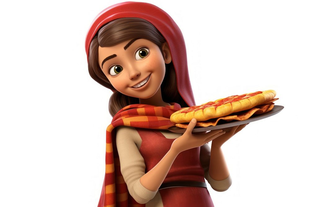 Portugese girl food white background happiness. AI generated Image by rawpixel.