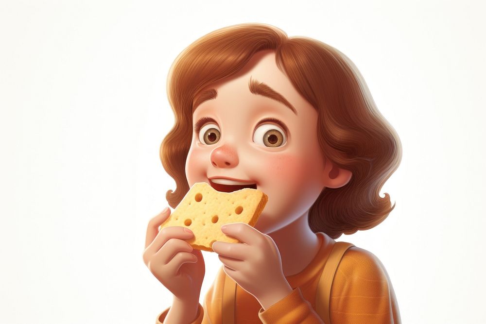 Girl cracker eating food. AI generated Image by rawpixel.