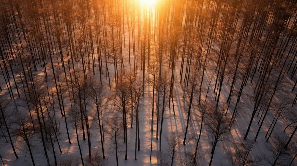 Leafless trees forest sunlight outdoors. AI generated Image by rawpixel.