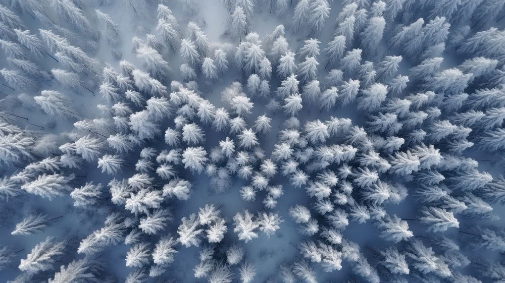 Snowy trees forest outdoors nature. AI generated Image by rawpixel.