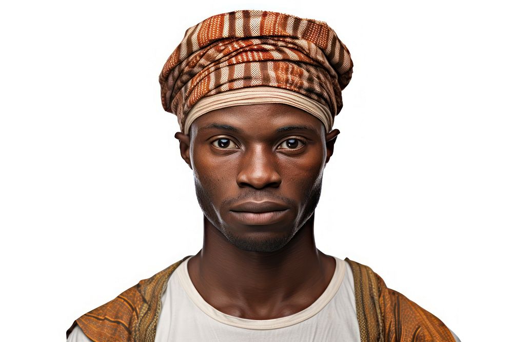 African people portrait turban adult white background. AI generated Image by rawpixel.