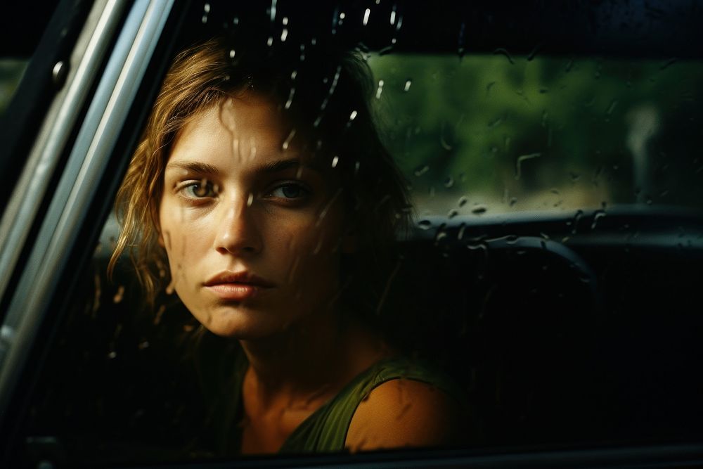 A woman in the car photography portrait vehicle. AI generated Image by rawpixel.