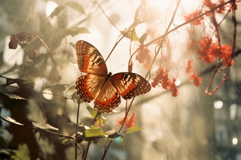 A butterfly outdoors nature animal. AI generated Image by rawpixel.