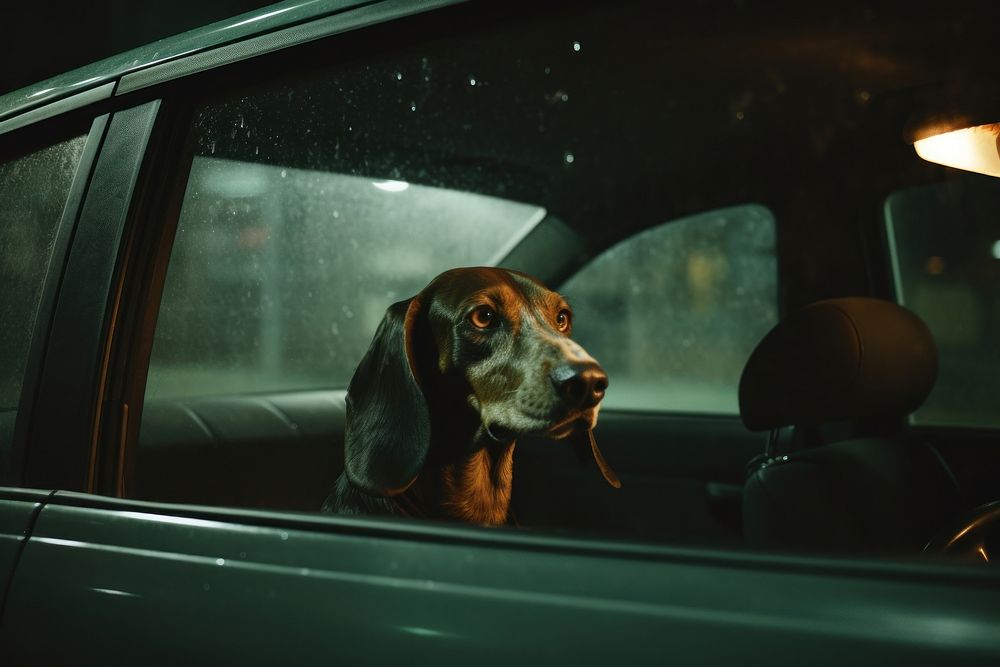 A dog in the car vehicle animal mammal. AI generated Image by rawpixel.