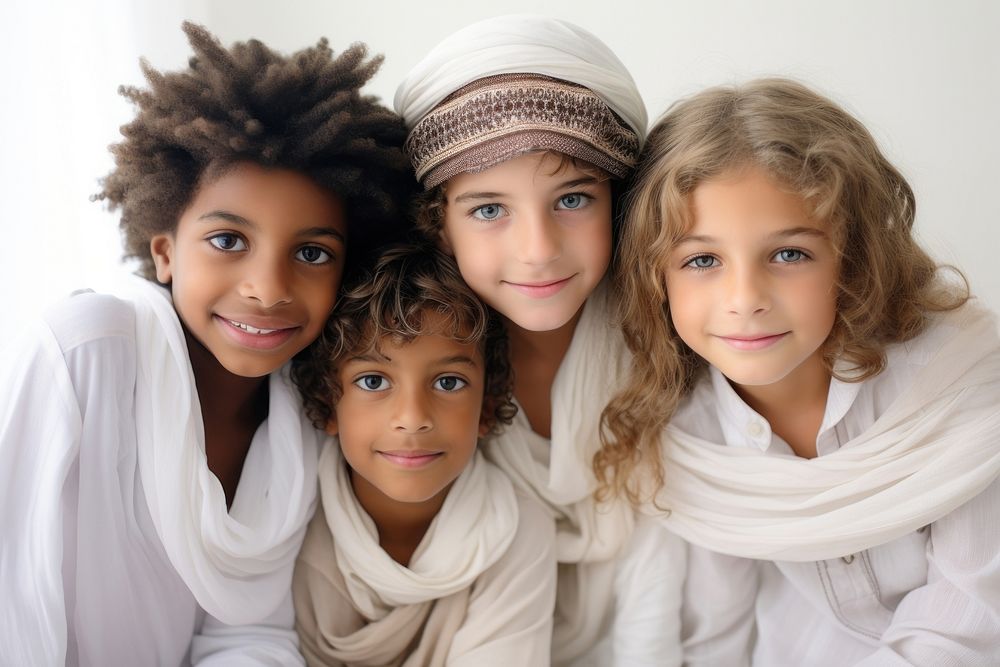 Arabian children portrait family white. AI generated Image by rawpixel.