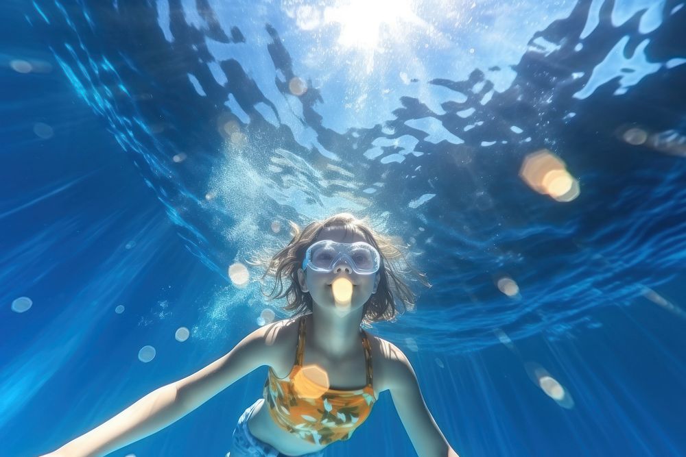Summer underwater swimming outdoors. AI generated Image by rawpixel.