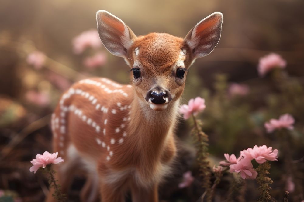 Baby deer wildlife animal mammal. AI generated Image by rawpixel.