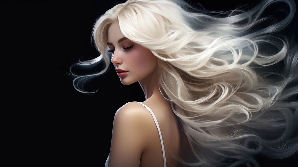Long blonde hair portrait adult woman. AI generated Image by rawpixel.