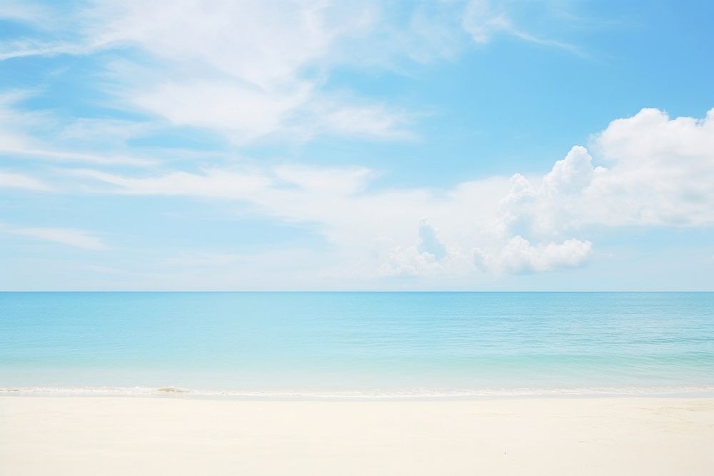 Beach clear sky backgrounds outdoors horizon. AI generated Image by rawpixel.
