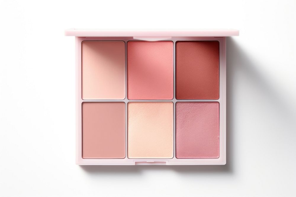 Blush palette cosmetics white background variation. AI generated Image by rawpixel.