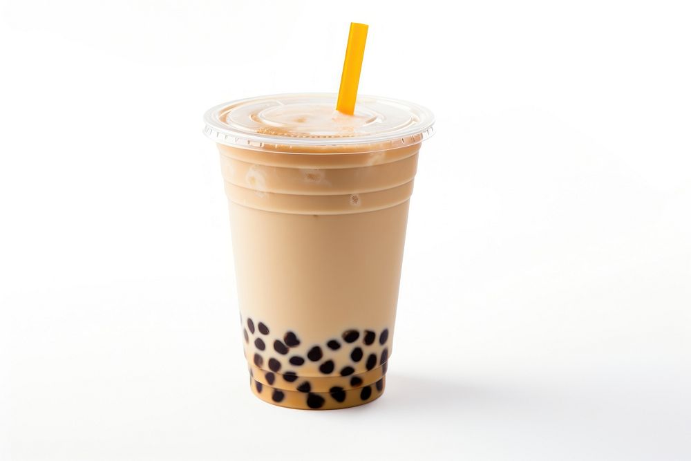 Bubble tea photo drink cup white background. AI generated Image by rawpixel.
