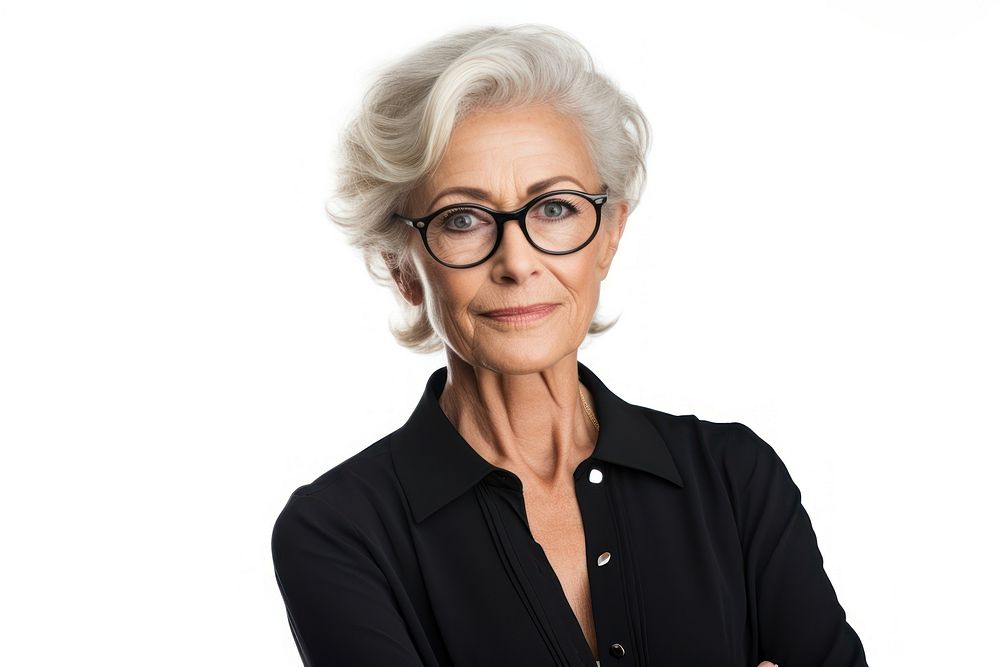 Business woman older modern portrait glasses adult. AI generated Image by rawpixel.