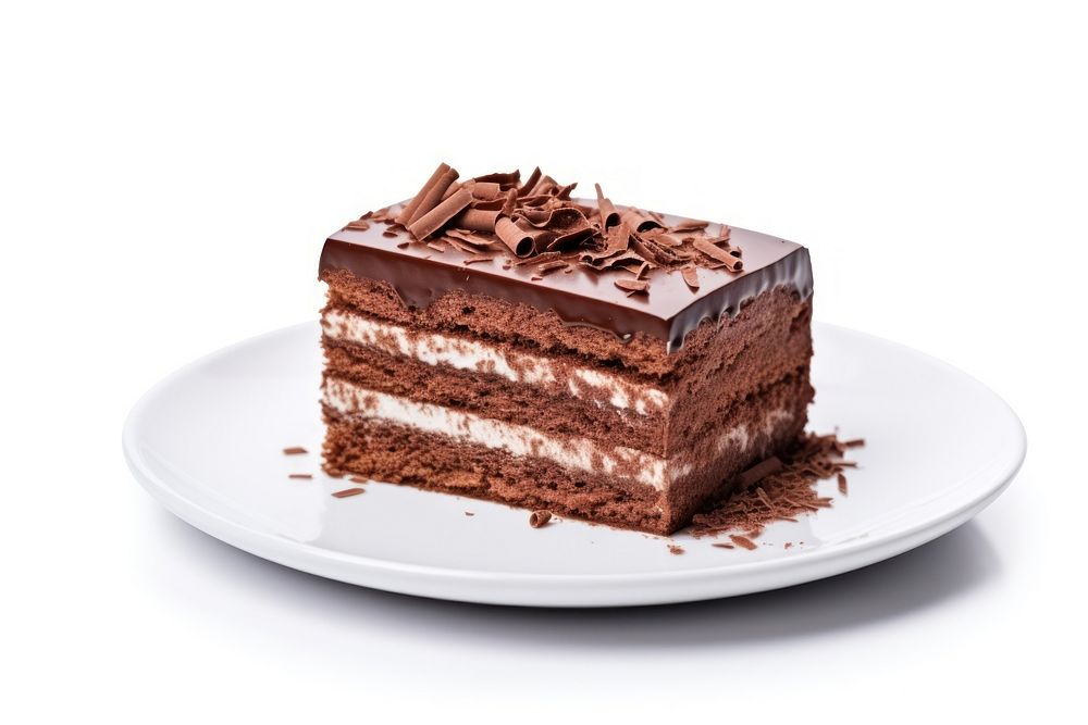 Chocolate soft cake dessert plate food. AI generated Image by rawpixel.