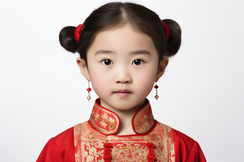 Chinese little girl photograph portrait fashion photography. AI generated Image by rawpixel.