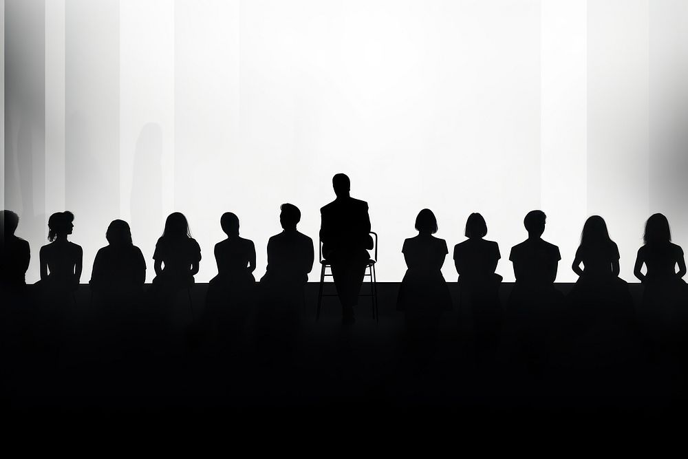 Audience silhouette togetherness backlighting. AI generated Image by rawpixel.