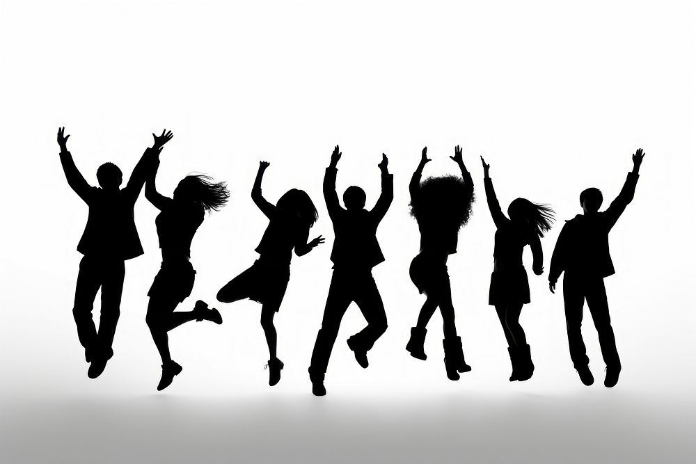 Cheerful people silhouette cheerful dancing. AI generated Image by rawpixel.