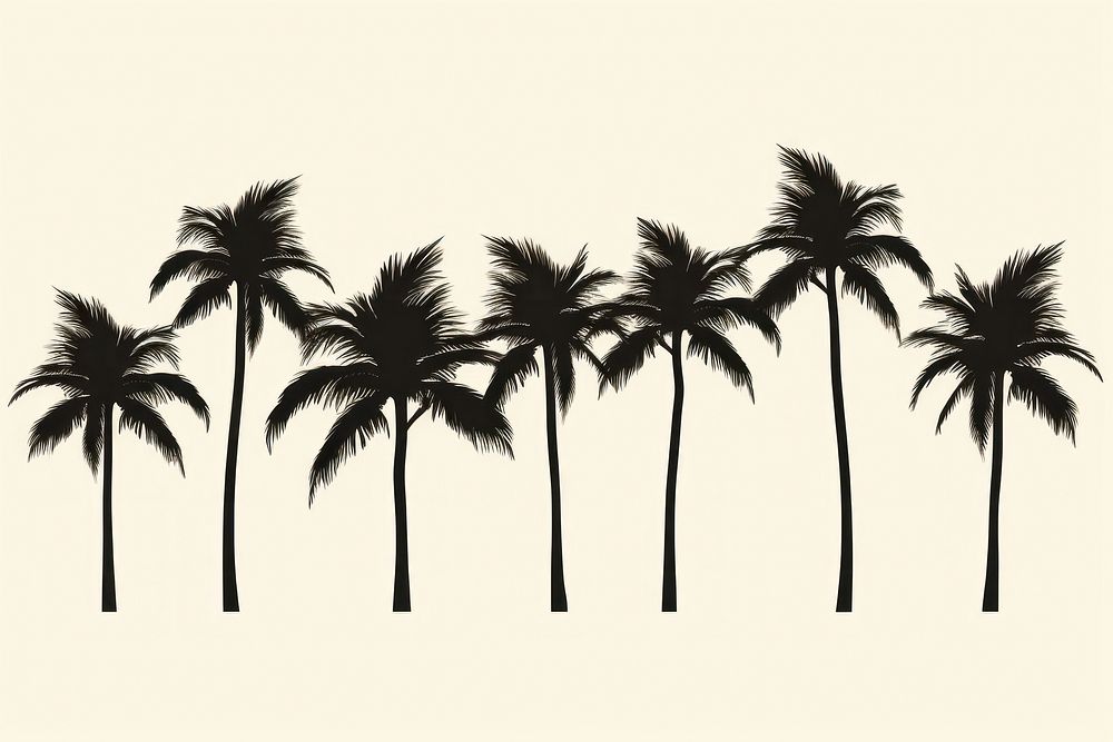 Palm trees silhouette outdoors nature. AI generated Image by rawpixel.