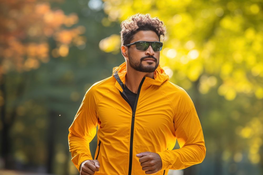 Fit latino jogging running adult exercising. AI generated Image by rawpixel.