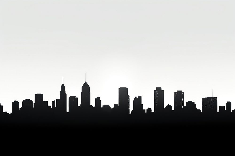 Cityscape silhouette architecture landscape. AI generated Image by rawpixel.