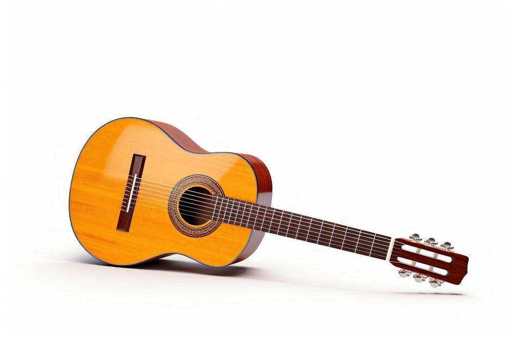 Classic guitar music white background performance. AI generated Image by rawpixel.