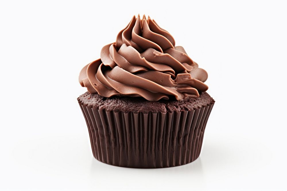 Dark choco cupcake dessert muffin cream. AI generated Image by rawpixel.
