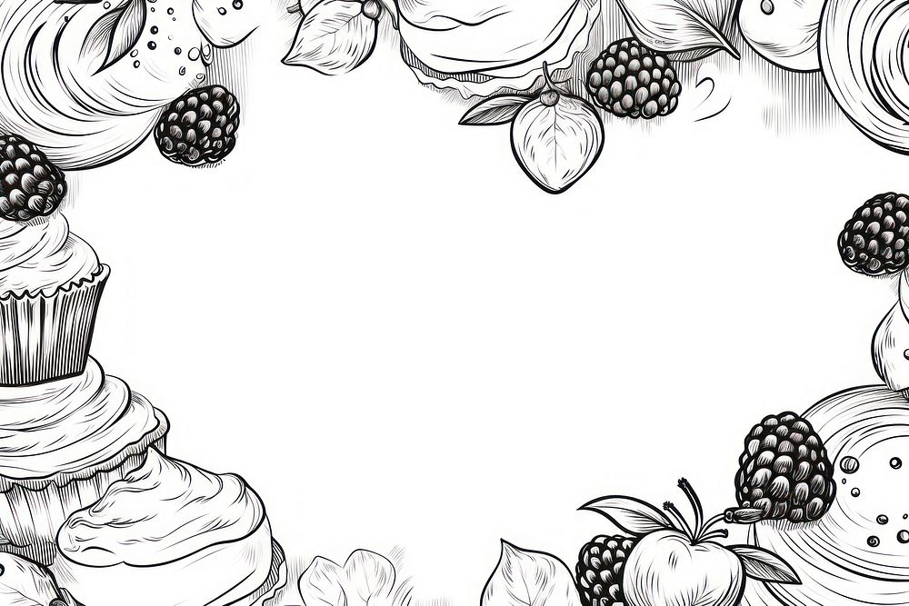 Dessert backgrounds drawing sketch. AI generated Image by rawpixel.