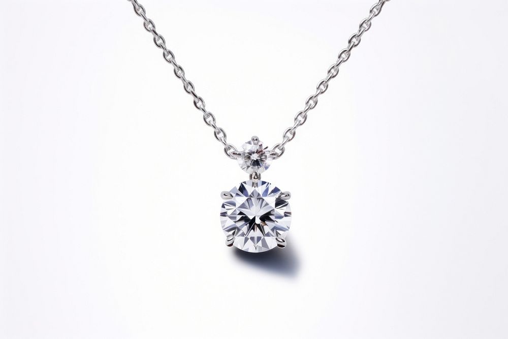 Diamond necklace minimalistic style gemstone jewelry pendant. 