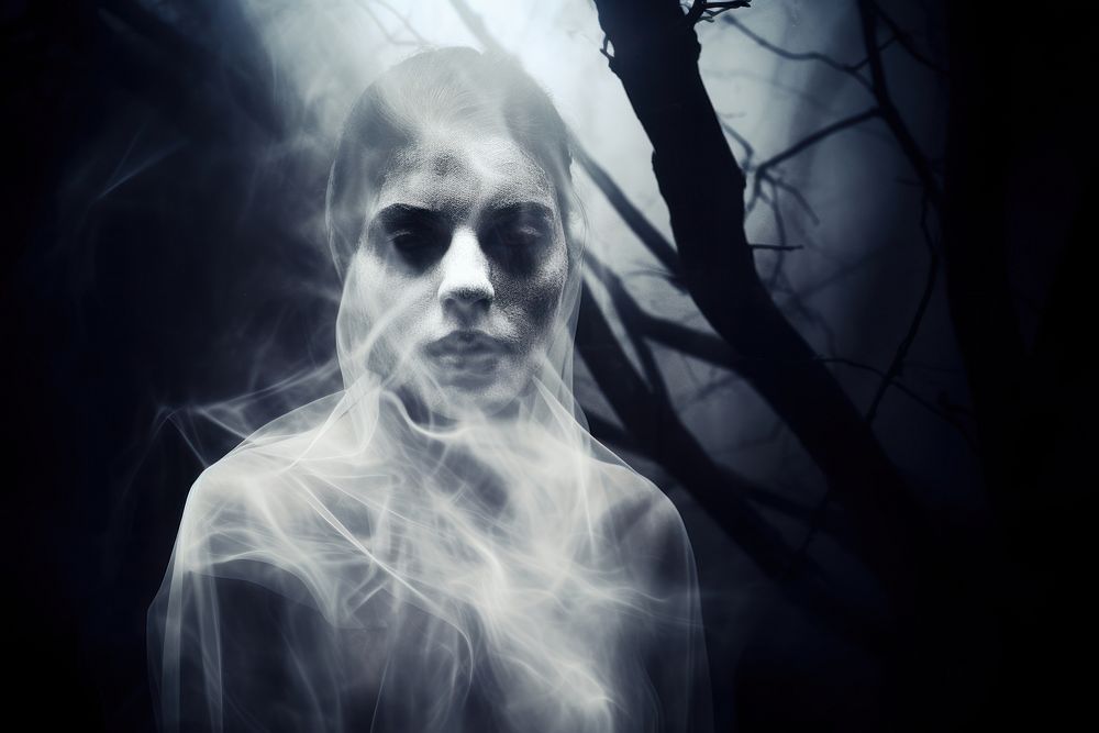Scary ghost portrait horror adult. AI generated Image by rawpixel.
