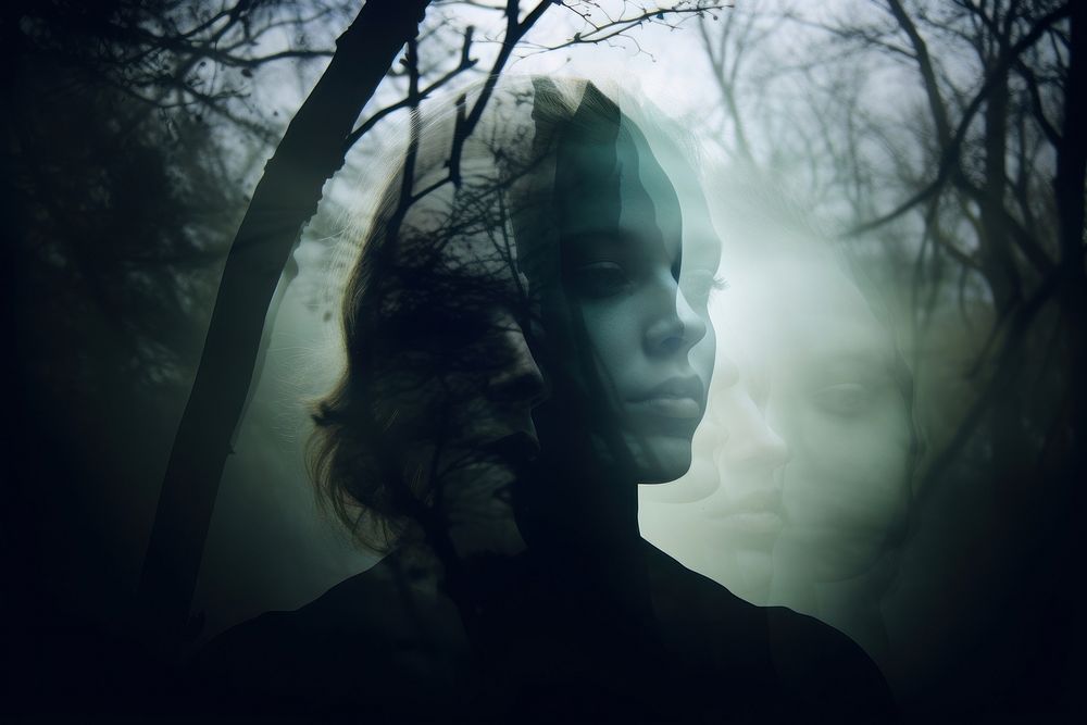 Ghost portrait photography outdoors. AI generated Image by rawpixel.