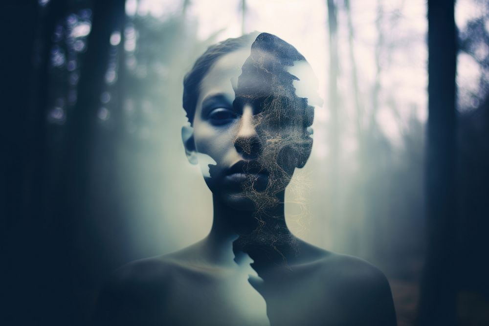 Ghost portrait photography outdoors. AI generated Image by rawpixel.