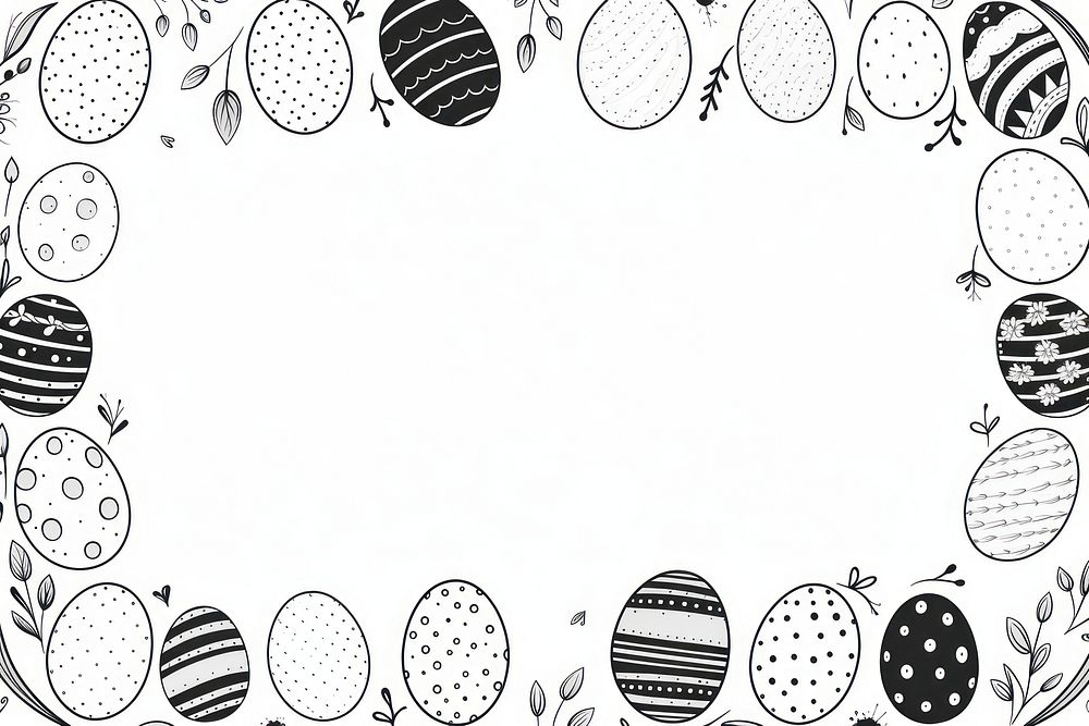 Easter eggs pattern drawing sketch. AI generated Image by rawpixel.